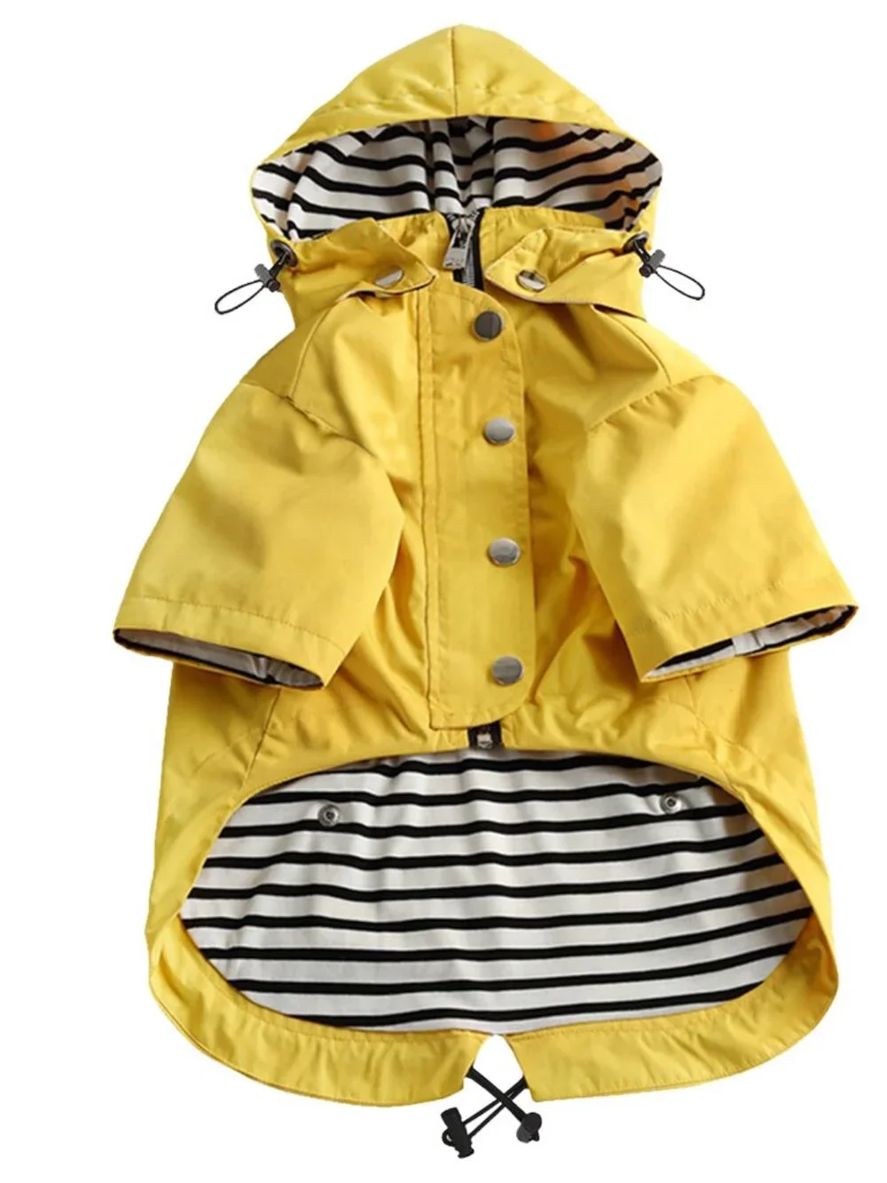 Morezi Dog Zip Up Raincoat with Reflective Buttons, Rain/Water Resistant